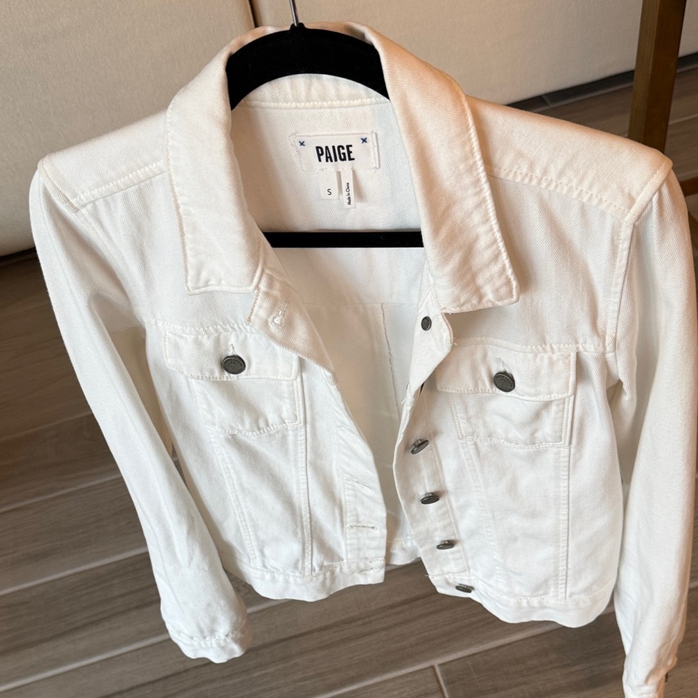 PAIGE Women's Classic White Jean Jacket
